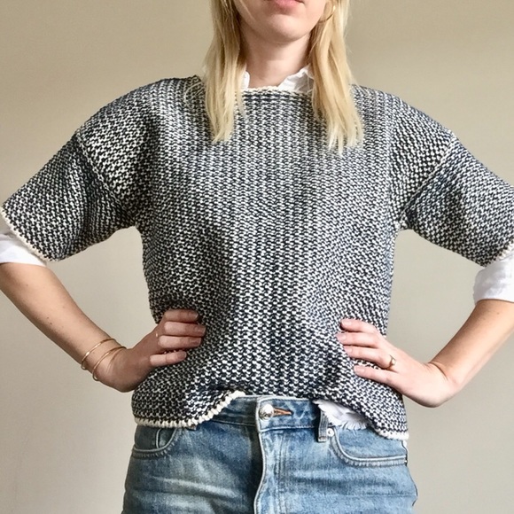 navy short sleeve jumper